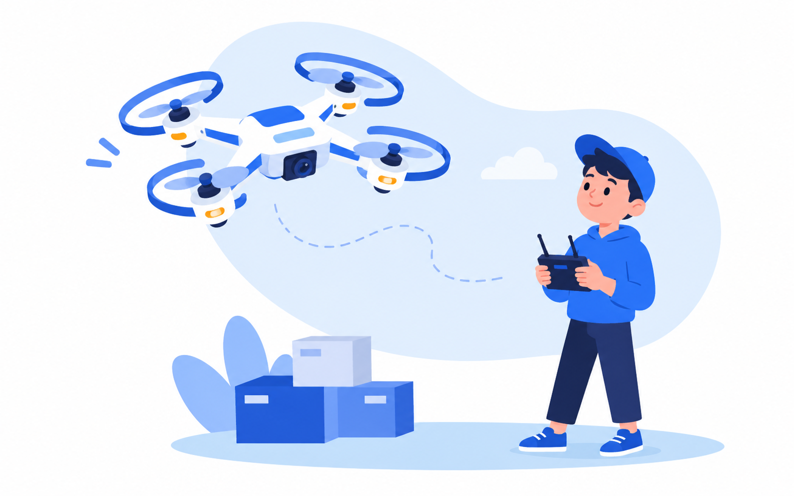 Minh họa các mô hình Drone-X và bộ điều khiển