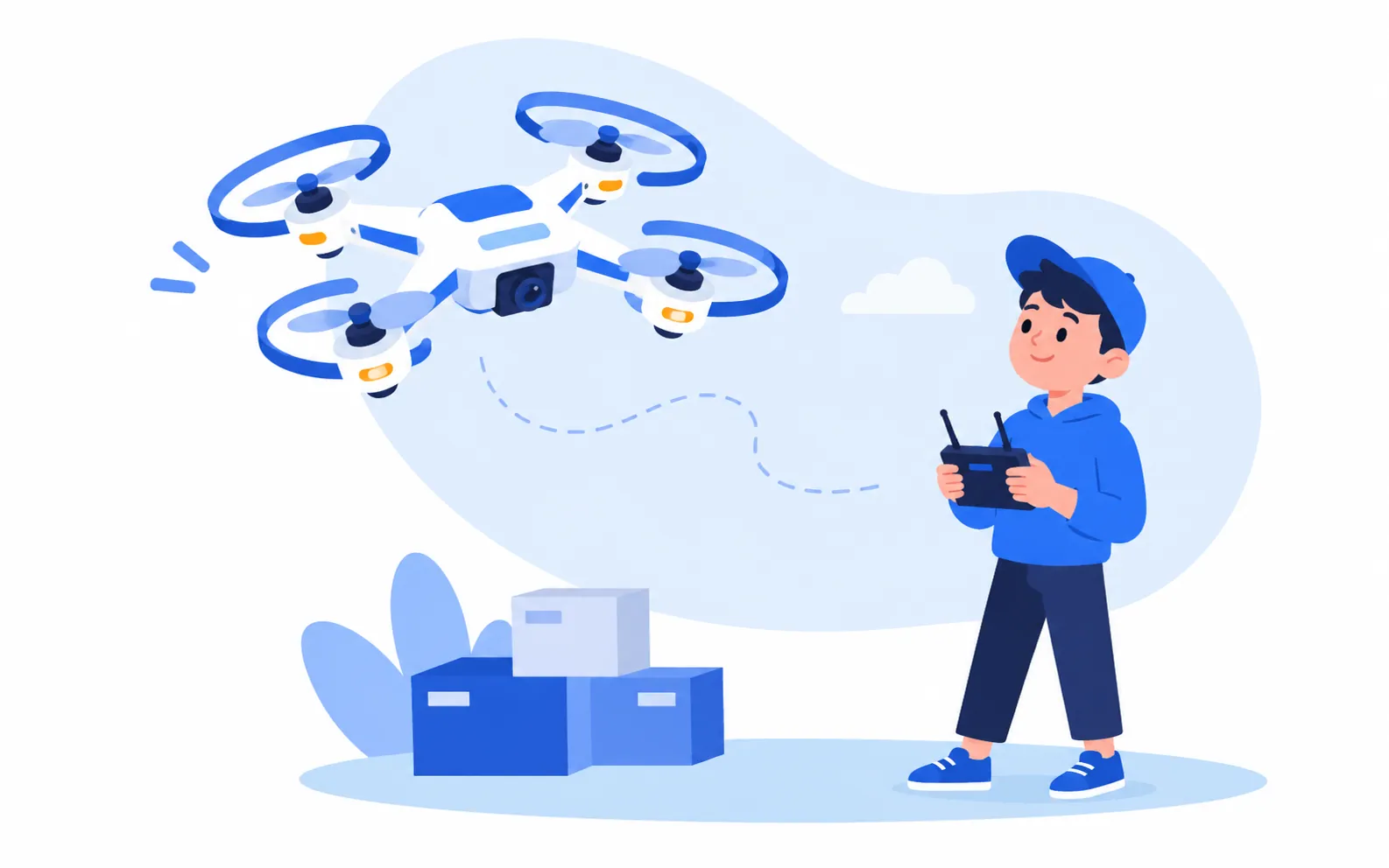 Minh họa các mô hình Drone-X và bộ điều khiển